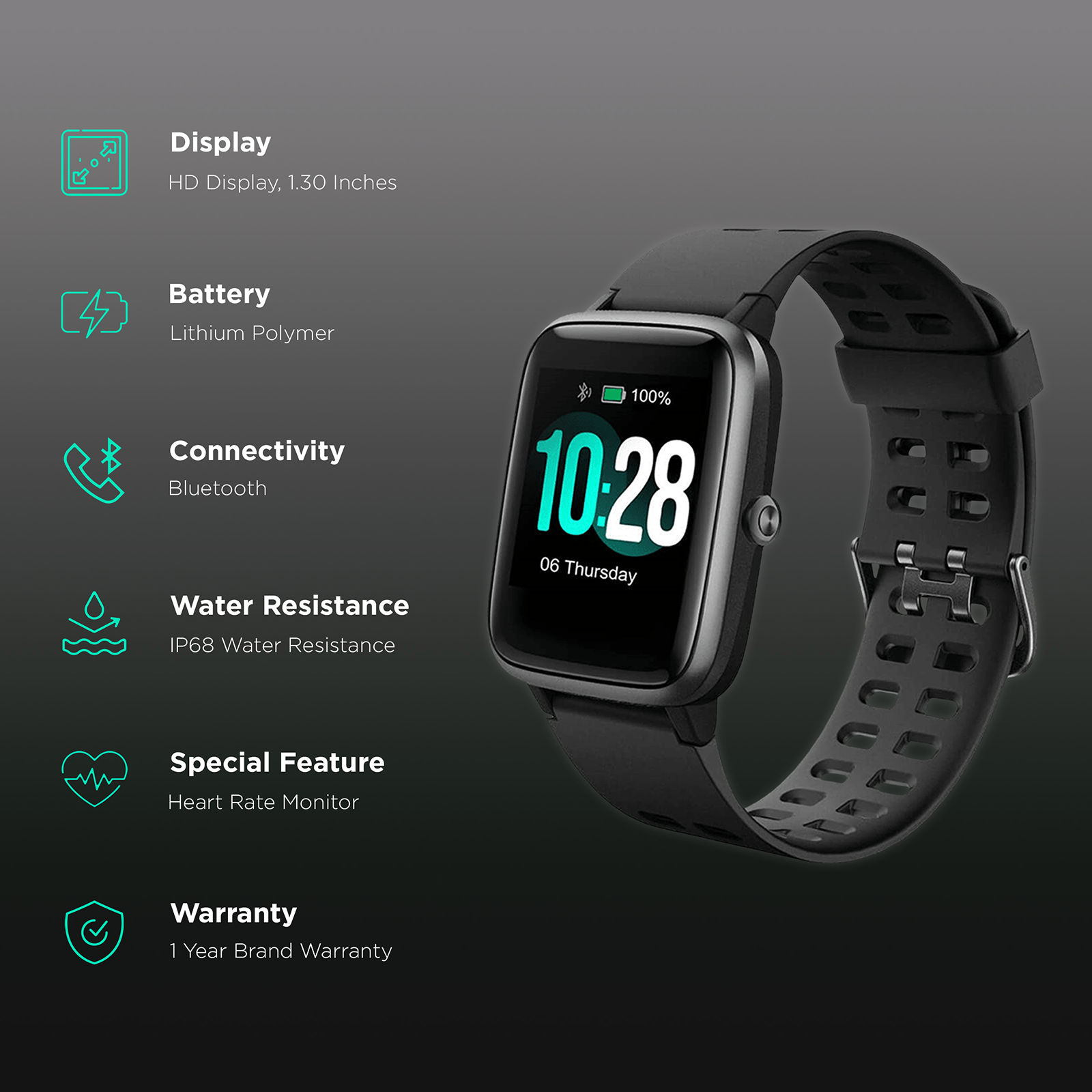 Portronics yogg 2025 smart watch